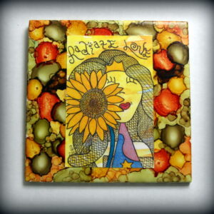 Radiate Love Painted Tile by All Things B.A. Art