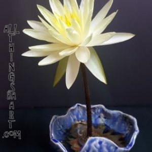 Ikebana Vase Blue Pottery, All Things BA Art hand thrown pottery