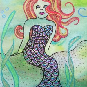 Mermaid With Red Hair by All Things BA Art