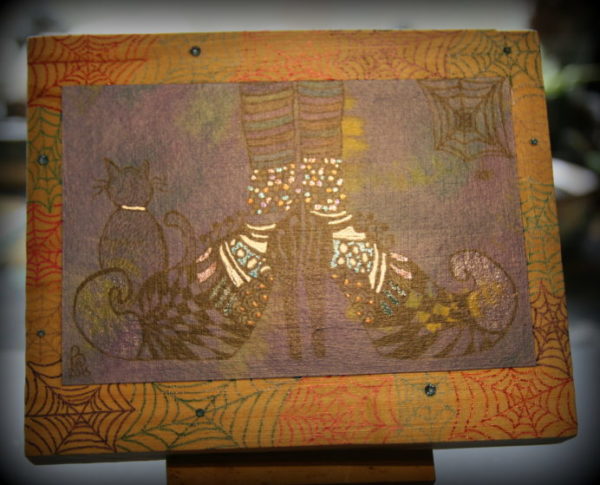 witch boots reprint of original art on wood