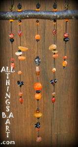 Orange Carnelian Skull DayDreamer Suncatcher All Things B.A. Art made with genuine stones