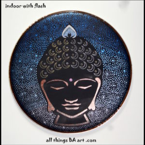 Original Hand Painted UpCycled drumhead art by All Things BA Art Buddha