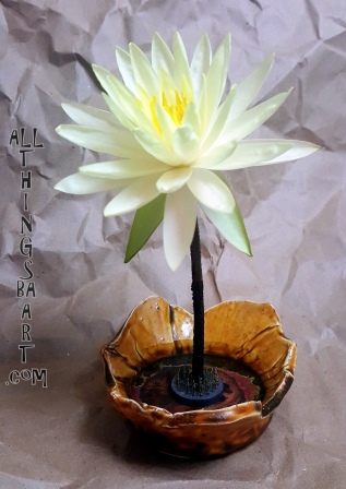 Ikebana Flower Vase Yellow Freestyle Japanese Ceramic Multi-Use