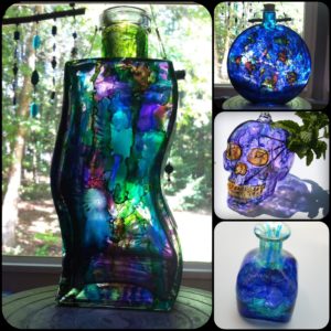 Hand Painted Upcycled Glass by B.A.