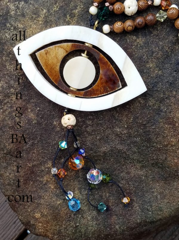 Swarovski Crystal & Bone Necklace by All Things BA Art