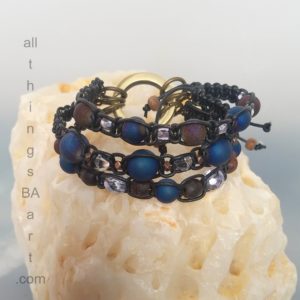 Blue & Purple Druzy Quartz Stacking Bracelet by B.A.