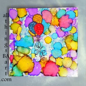 Balloons Hand Painted Tile by All Things B.A. Art