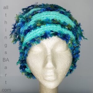 Blue Green Ribbon Hat by All Things B.A. Art