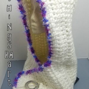 White Gold Hooded Cowl by All Things B.A. Art