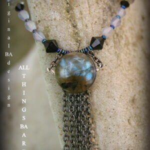 Labradorite & Swarovski Crystal Necklace by All Things B.A. Art