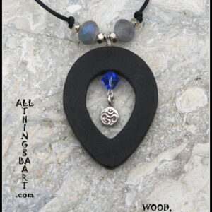Silver Ohm Teardrop necklace by All Things B.A. Art