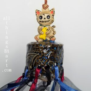 Zombie Kitty Wind Sculpture Art by All Things B.A. Art