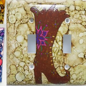 Six Hand painted electrical / switch plates by All Things B.A. Art