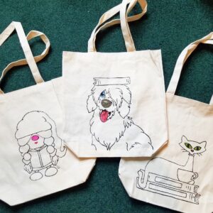 Decorate it yourself, hand painted canvas tote bags by All things B.A. Art