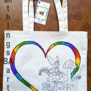 The Giving Heart Hand Painted Canvas Bag, medium by All Things B.A. Art