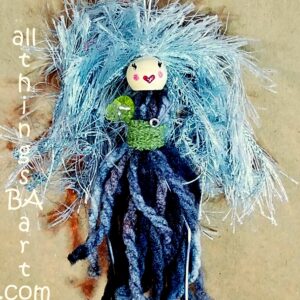 Hand Crafted BAnduri Doll with Green Quartz by All Things B.A. art