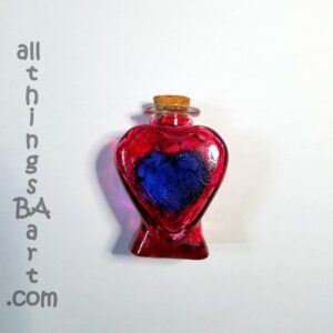 Miniature Heart Jar hand painted by All Things B.A. Art.