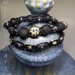 Snowflake Obsidian Stacking Bracelet by All Things B.A. Art